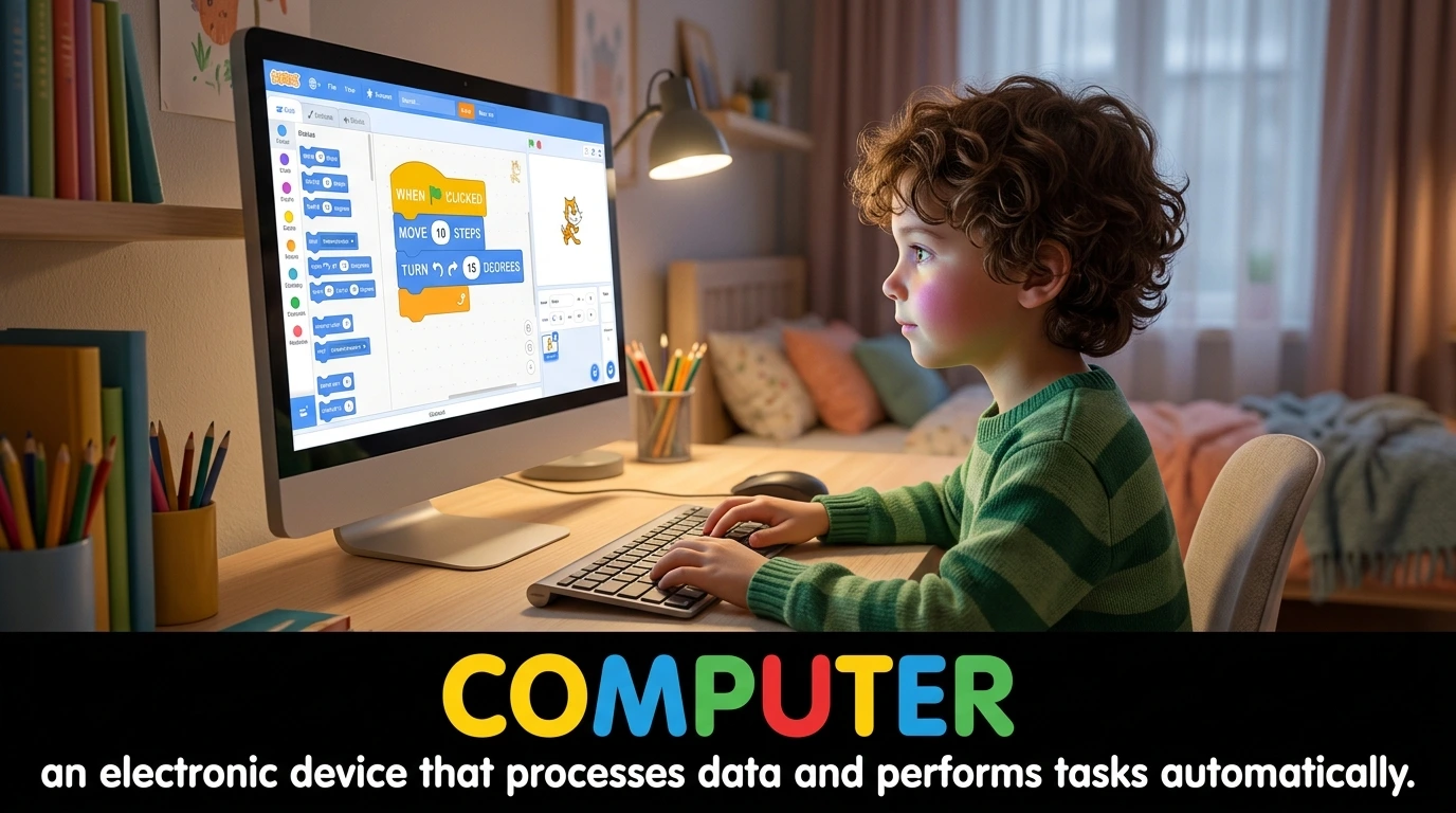 English Illustration for computer
